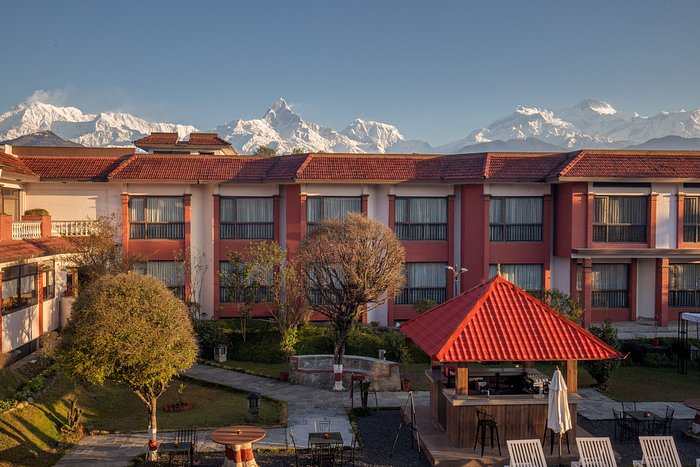 Beautiful view of Hotel Pokhara Grandee with the mountain view in the background